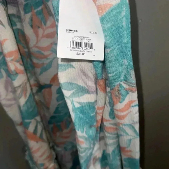 SO Juniors Tiered Tie Back Tropical Vacation Dress - Picture 3 of 5